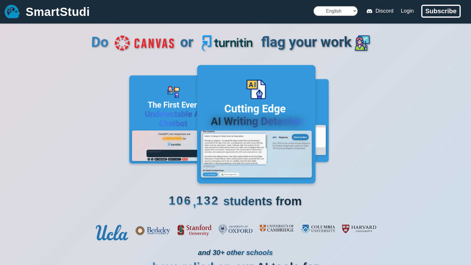 SmartStudi.com application interface and features