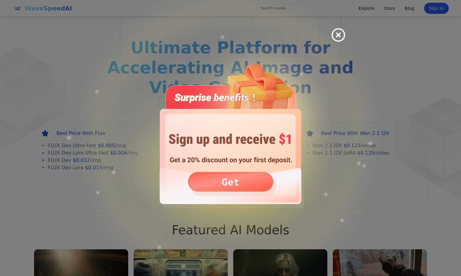 WaveSpeedAI application interface and features