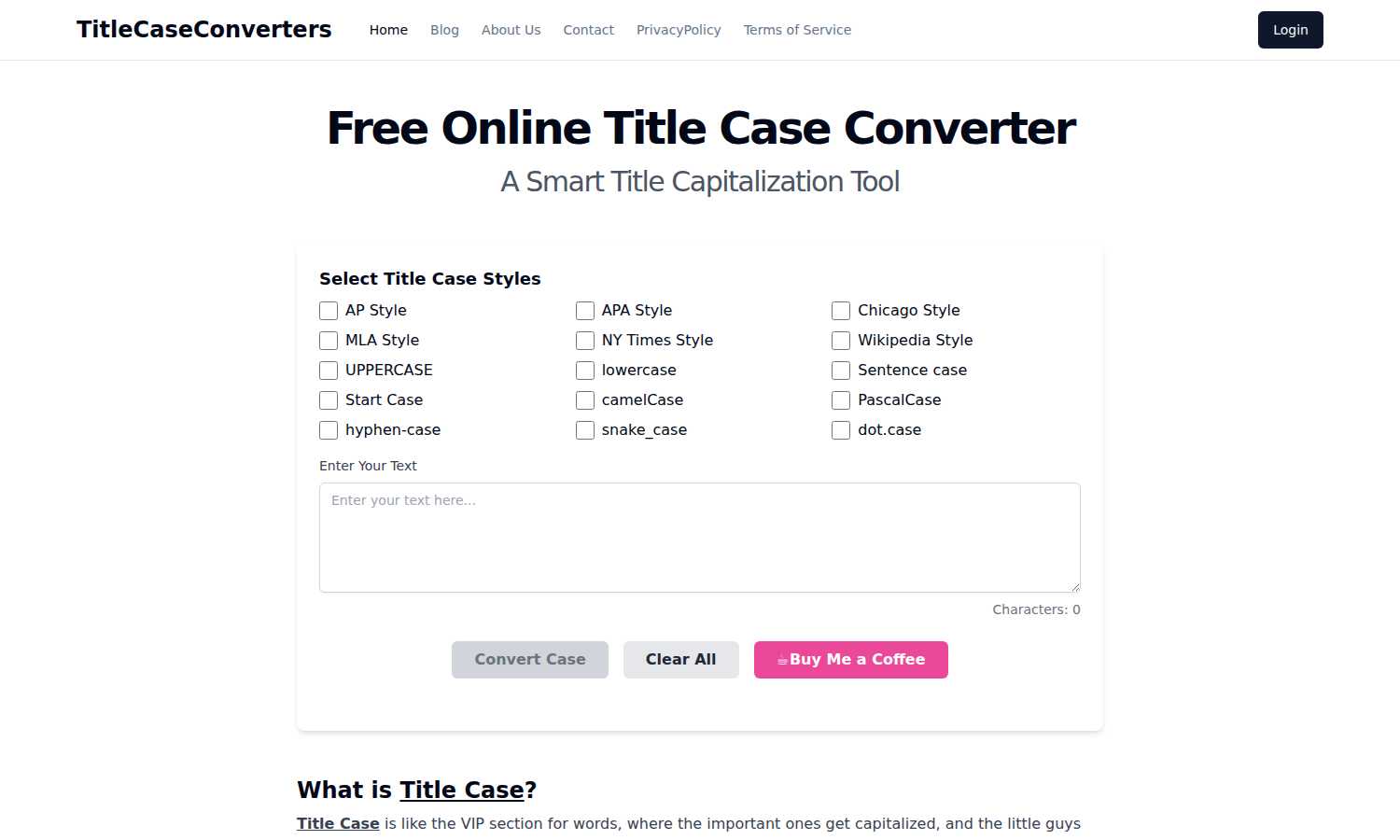Title Case Converter application interface and features