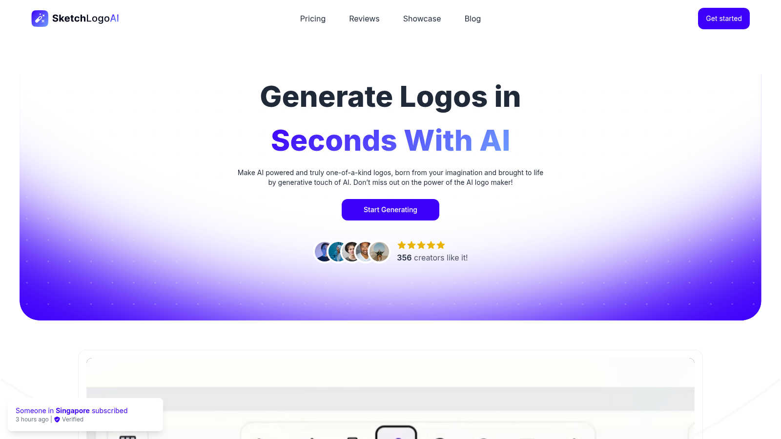 Sketch Logo AI application interface and features