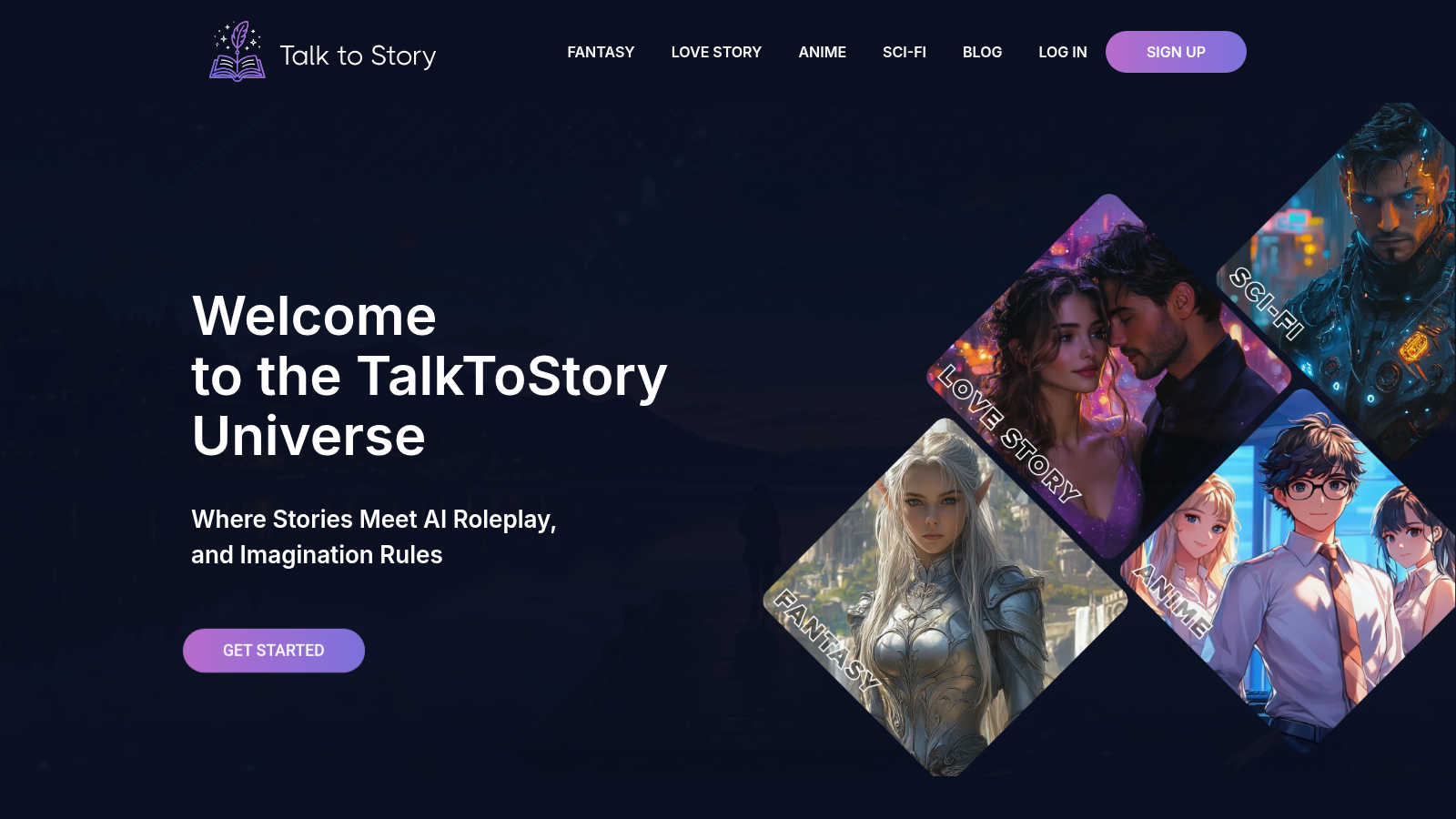 TalkToStory AI  application interface and features