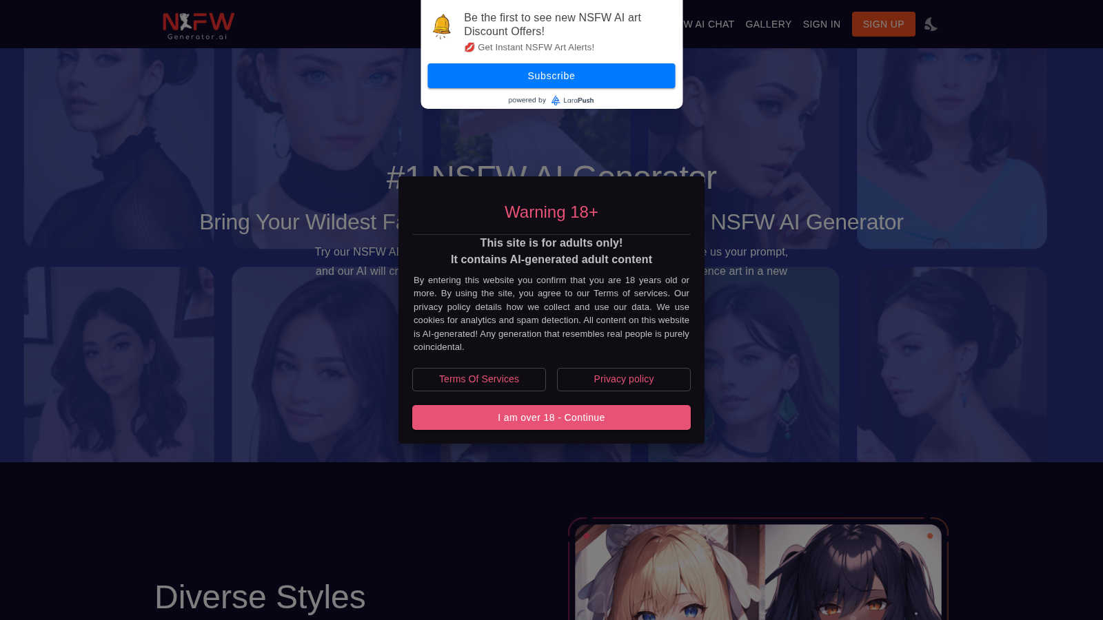 Nsfwartgenerator.ai application interface and features