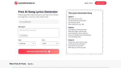 Lyrics Generator - AI tool for Generative Art
