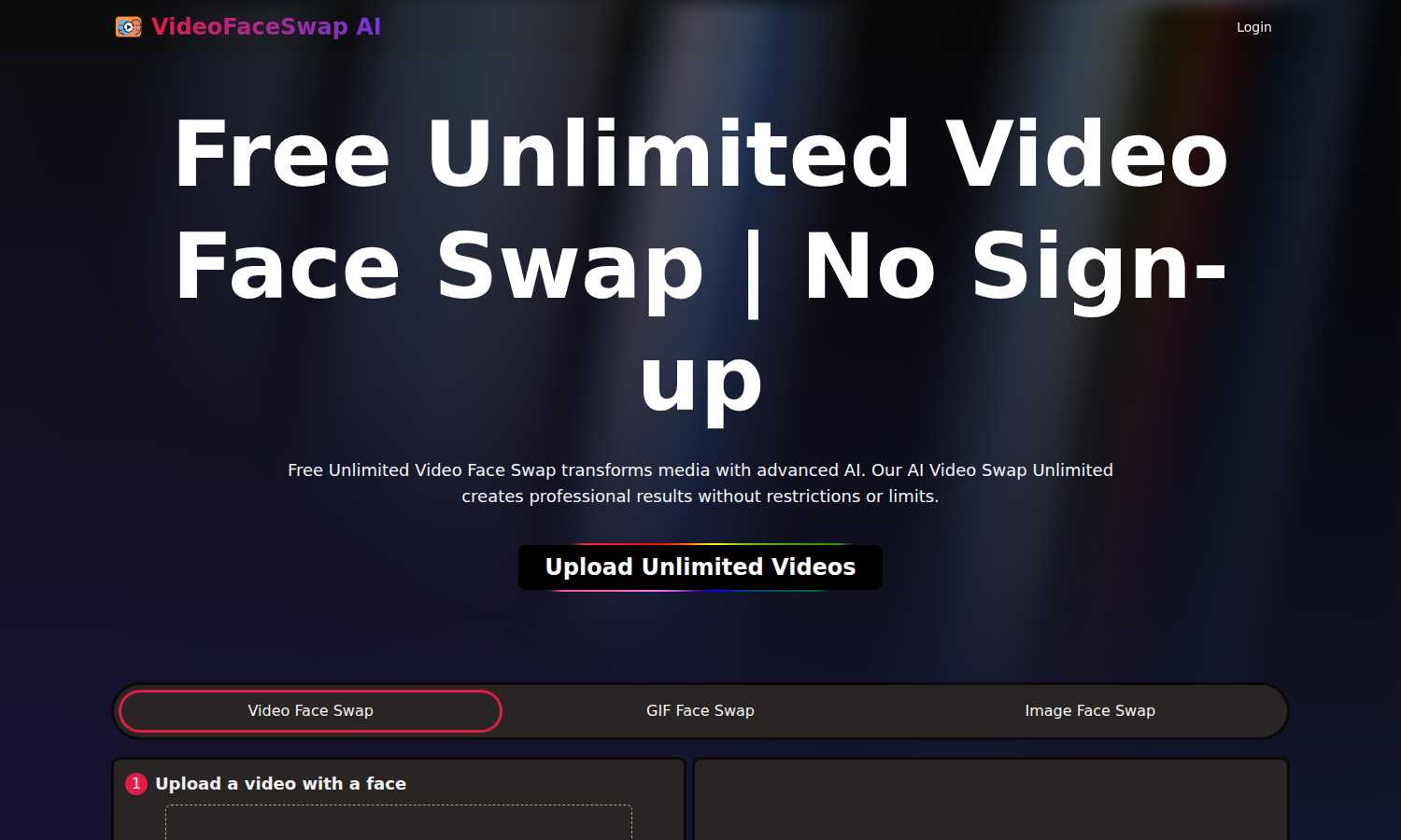 VideoSwapFace application interface and features