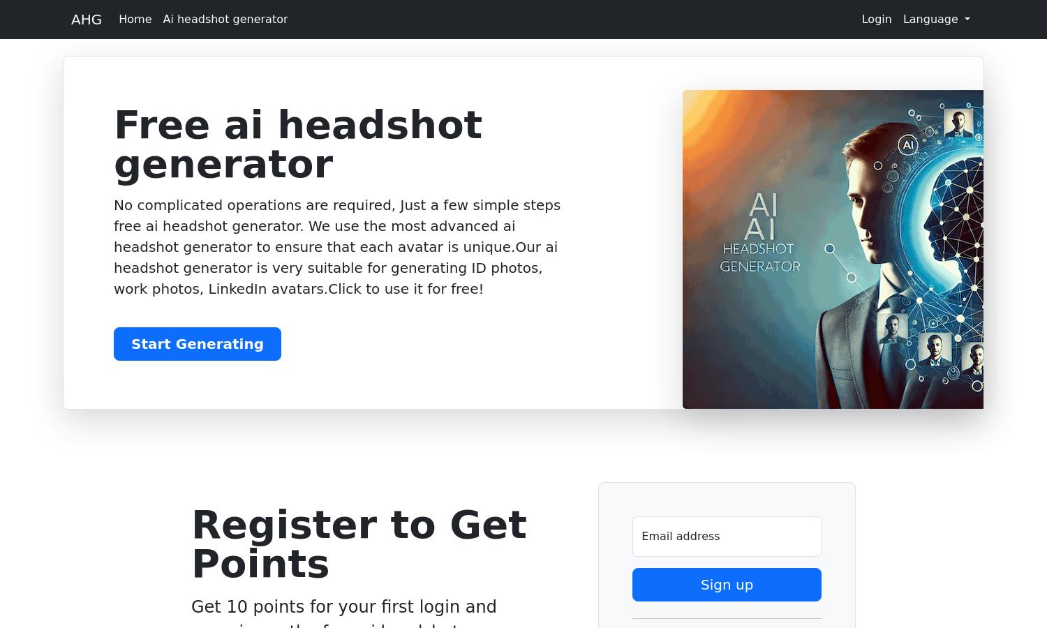 AI Headshot Generator Website