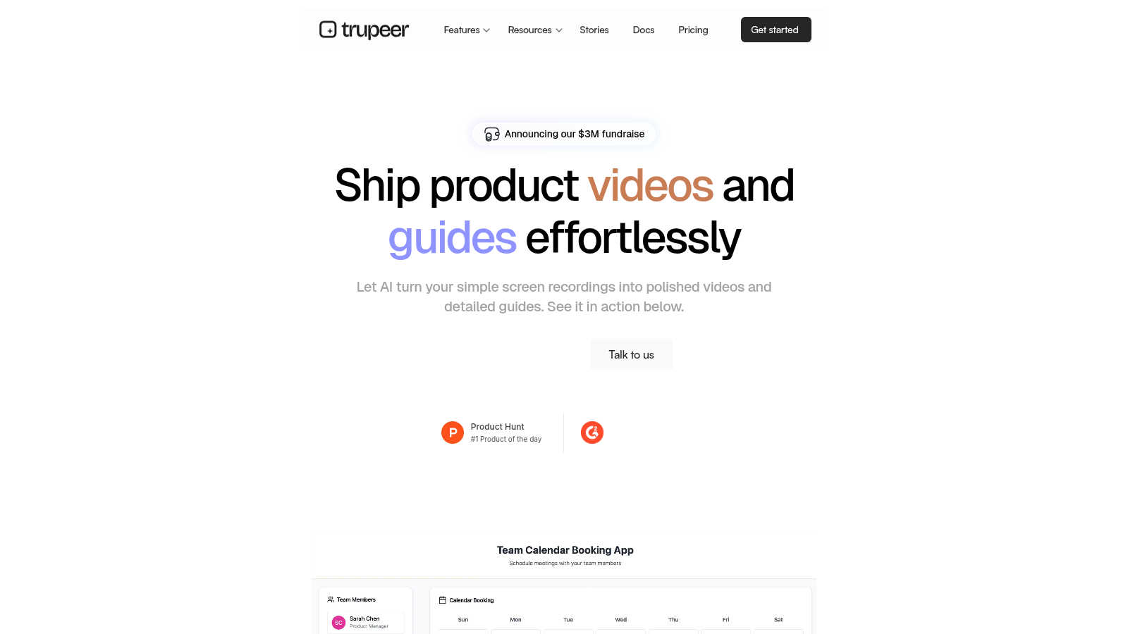 Trupeer application interface and features