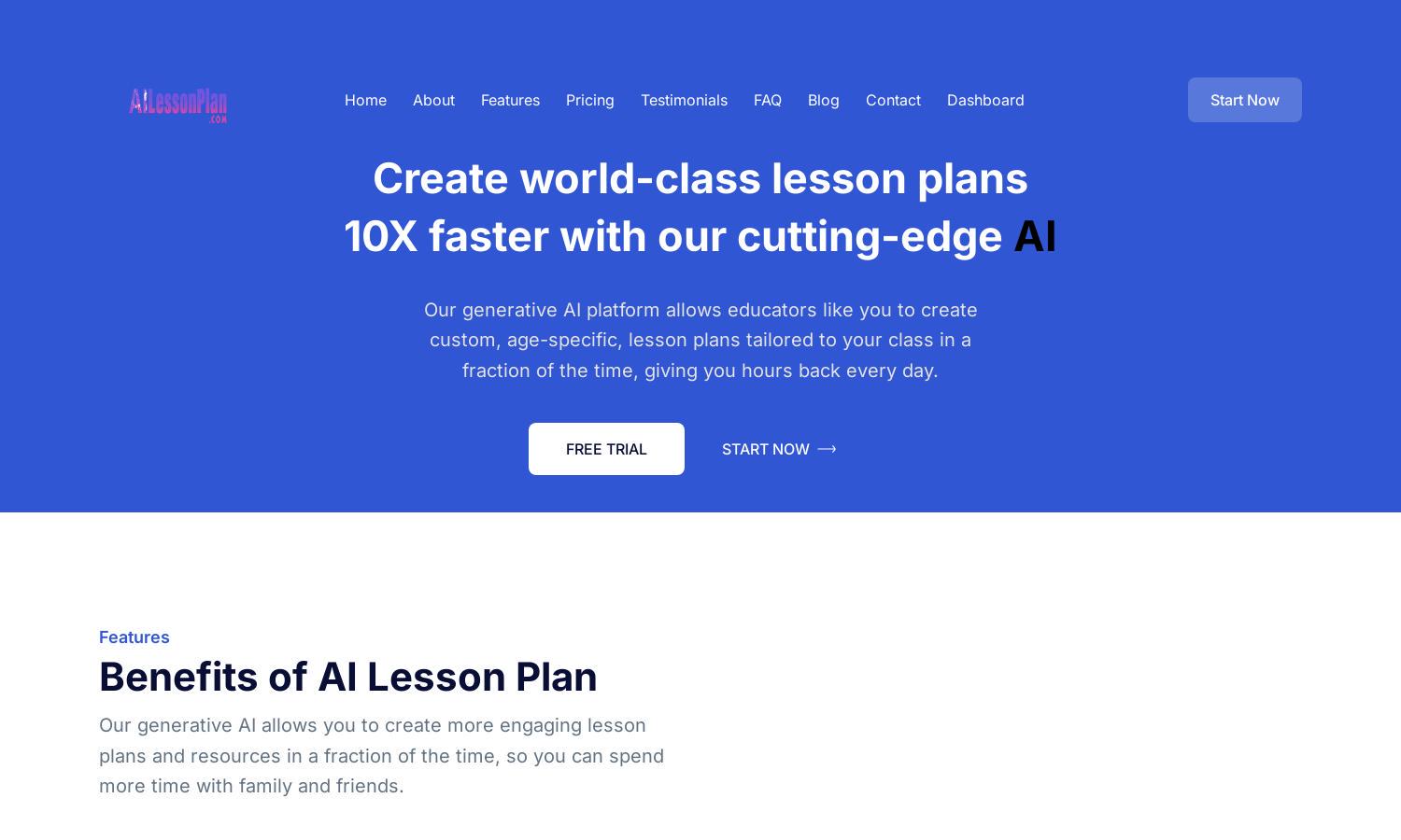 AI Lesson Plan Generator Website