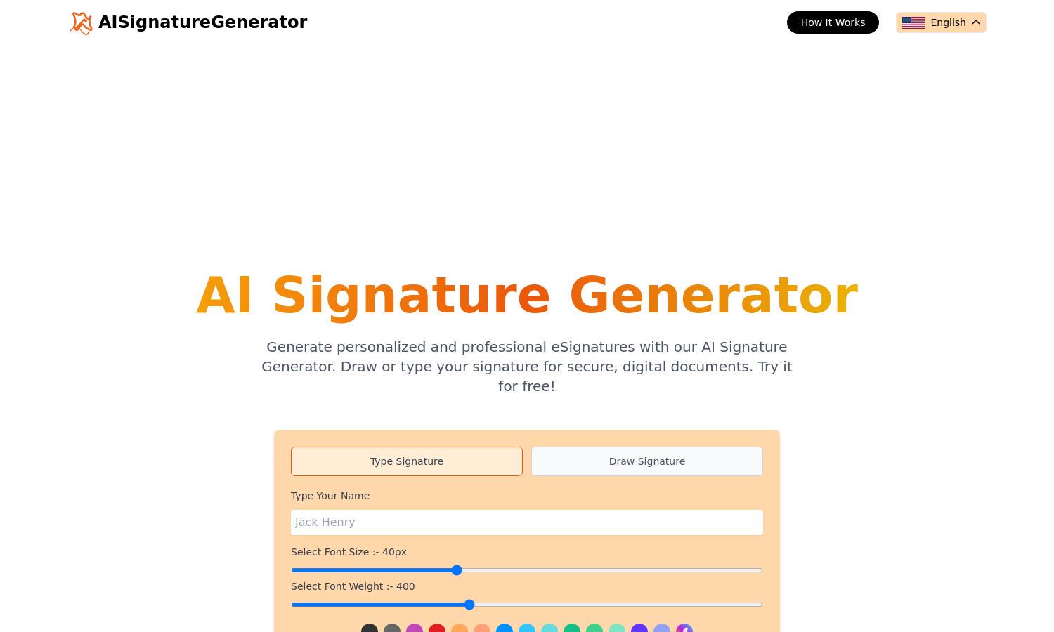 AI Signature Generator Website