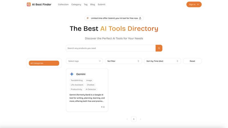 AI Best Finder application interface and features