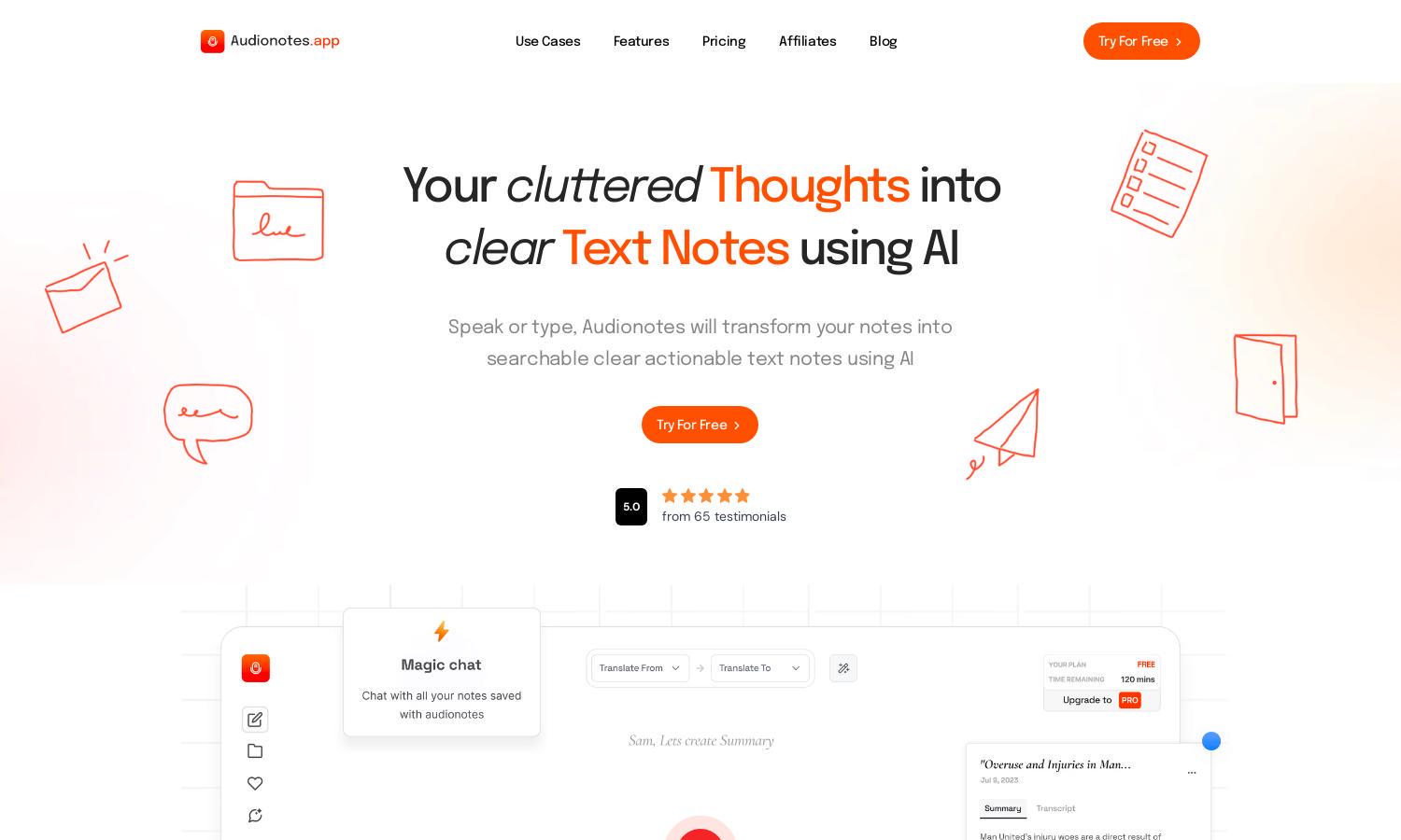 AudioNotes Website