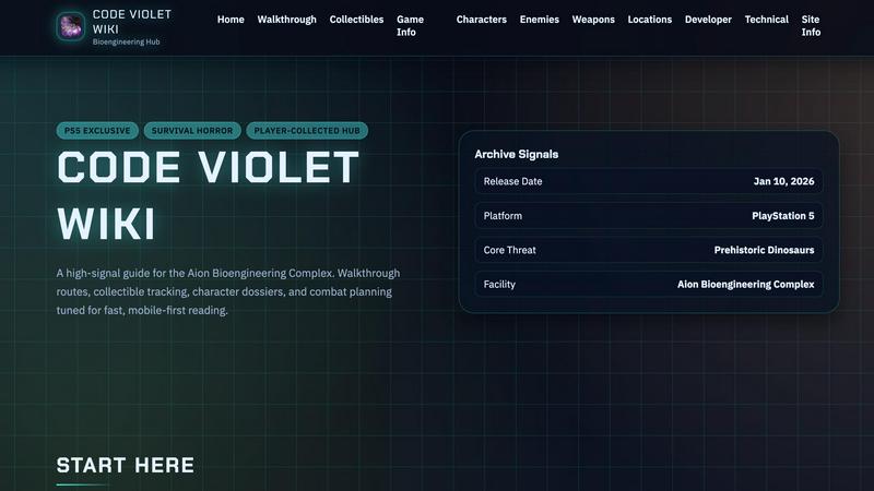 codeviolet.wiki application interface and features