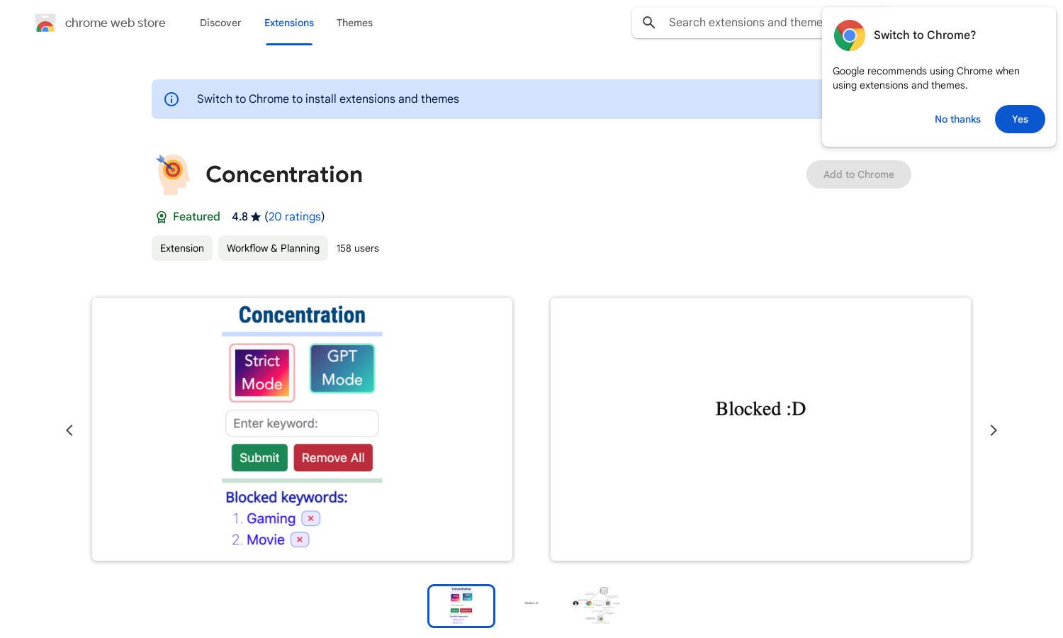 Concentration Website