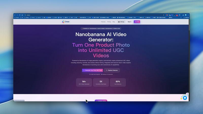 Creaa application interface and features