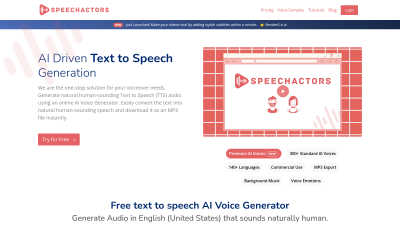 Speechactors - AI tool for Speech & Voice