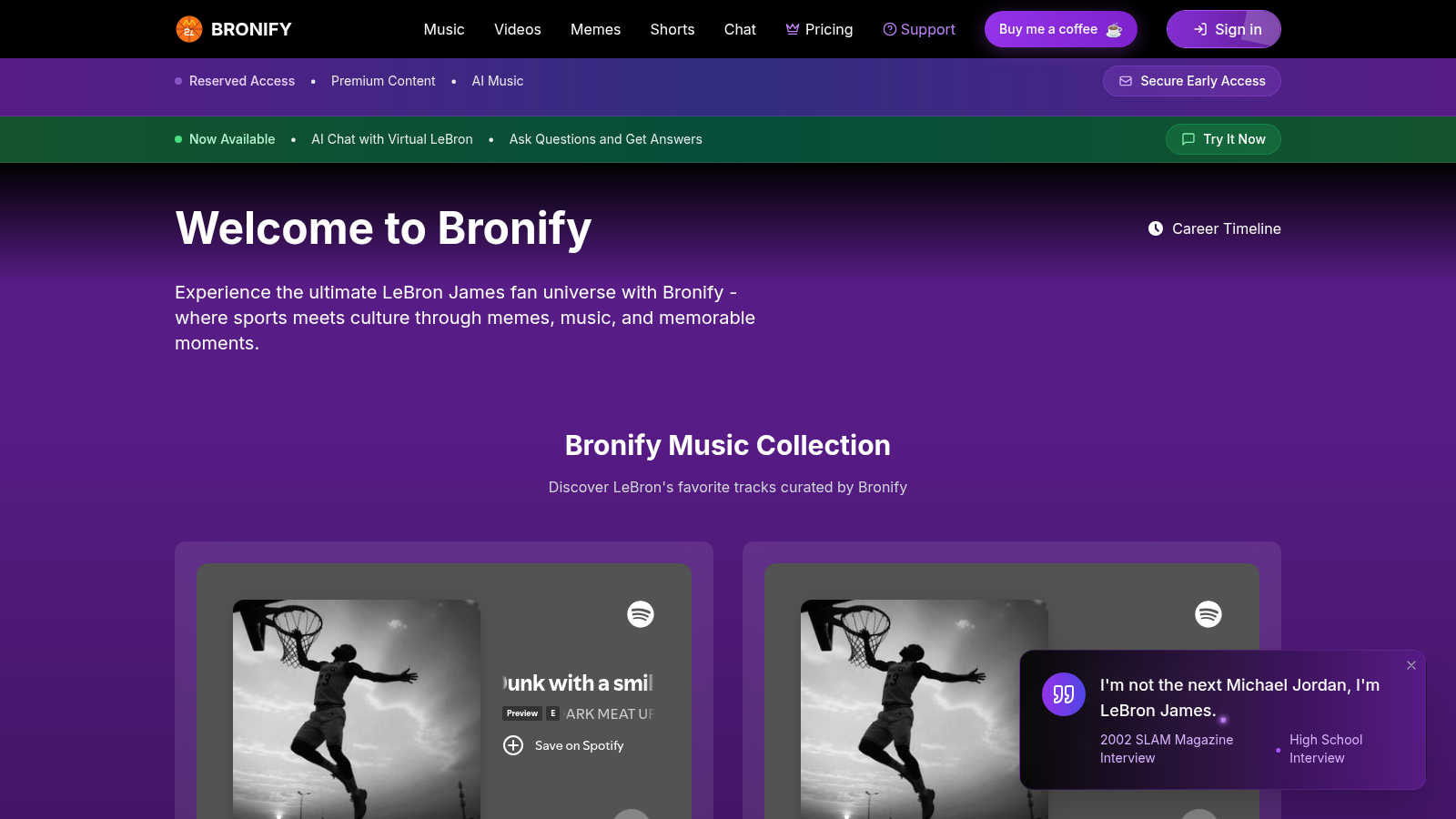 bronfiy application interface and features