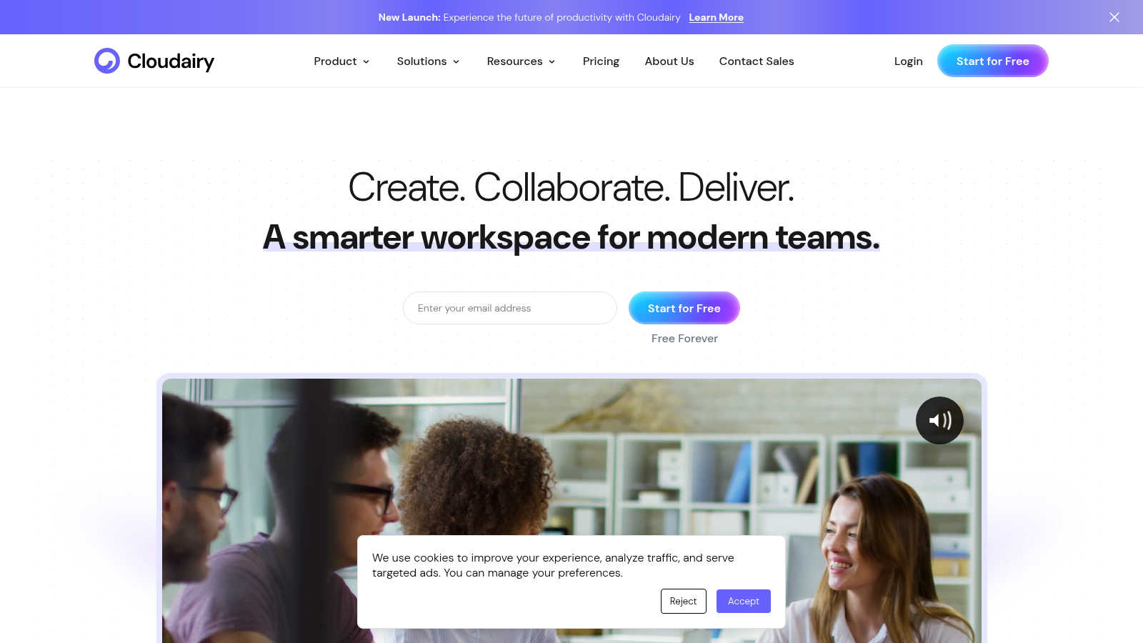 Cloudairy application interface and features