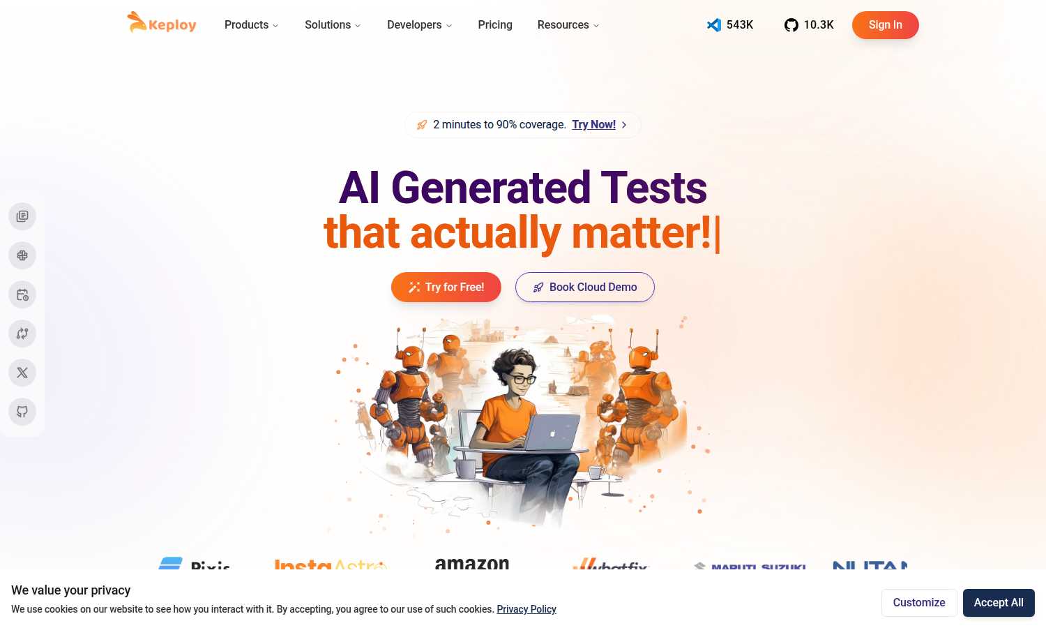 Keploy application interface and features