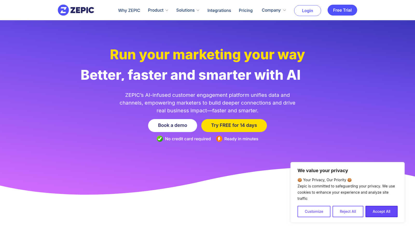 ZEPIC application interface and features