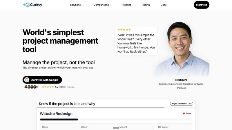 Get Clarityy application interface and features