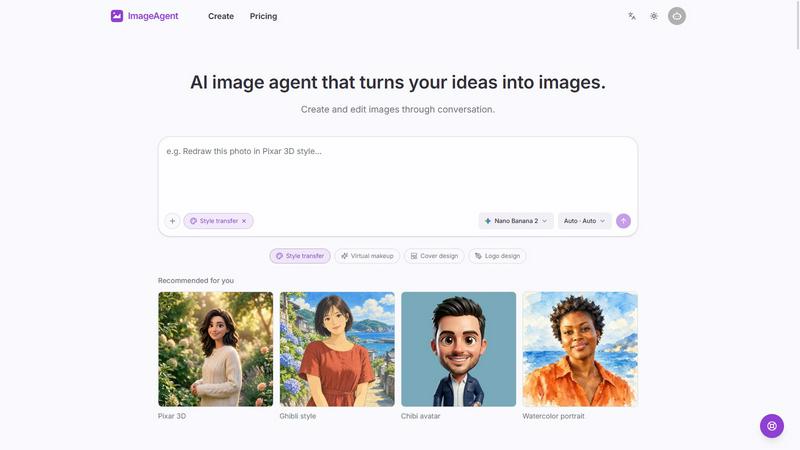 ImageAgent application interface and features