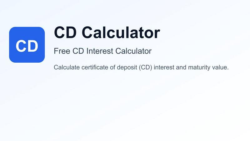 CD Calculator application interface and features