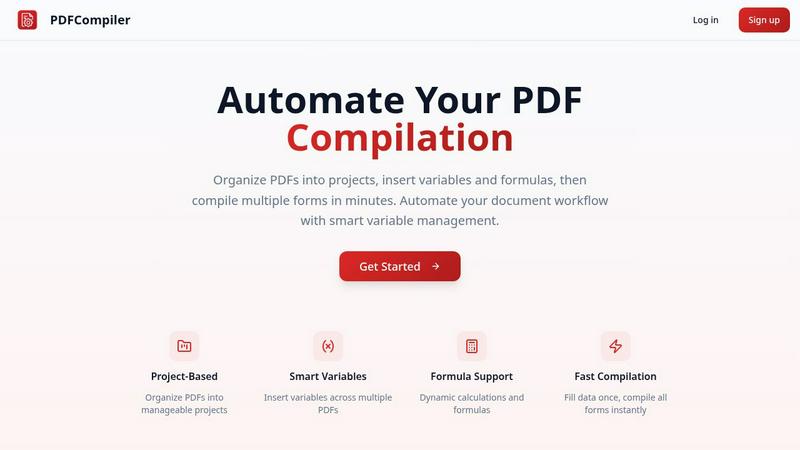 PDF Compiler application interface and features