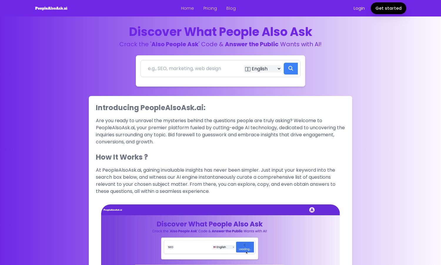 PeopleAlsoAsk.ai Website