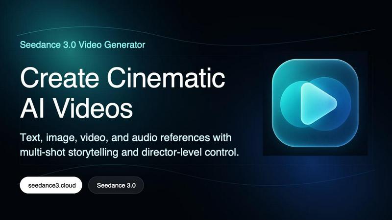 Seedance 3.0 AI Video Generator application interface and features