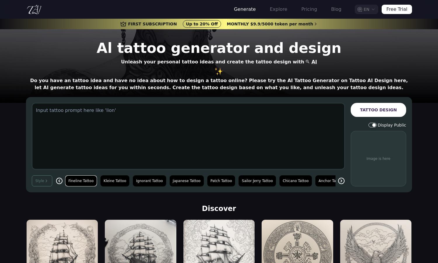 Tattoo AI Design Website