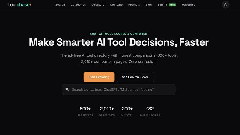 ToolChase application interface and features