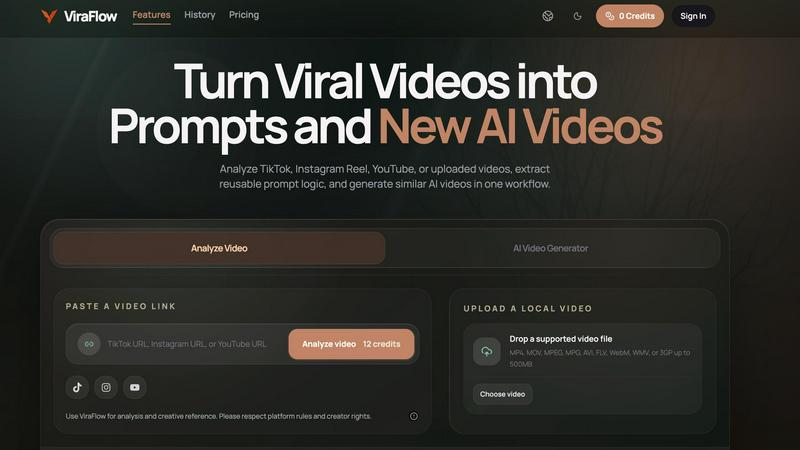 ViraFlow application interface and features
