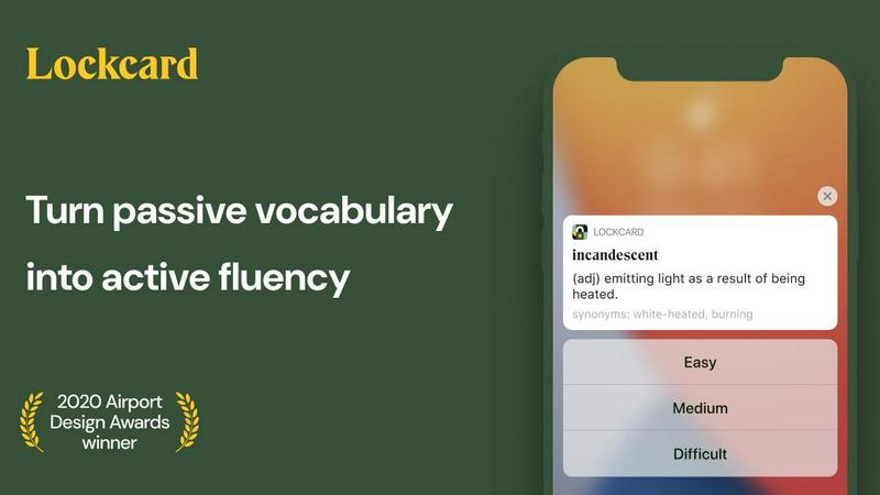 Lockcard Vocabulary Builder application interface and features