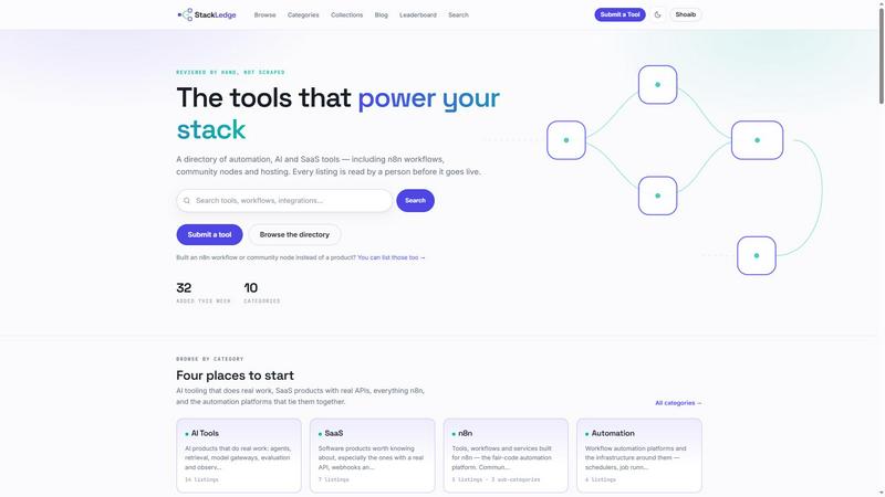 StackLedge application interface and features